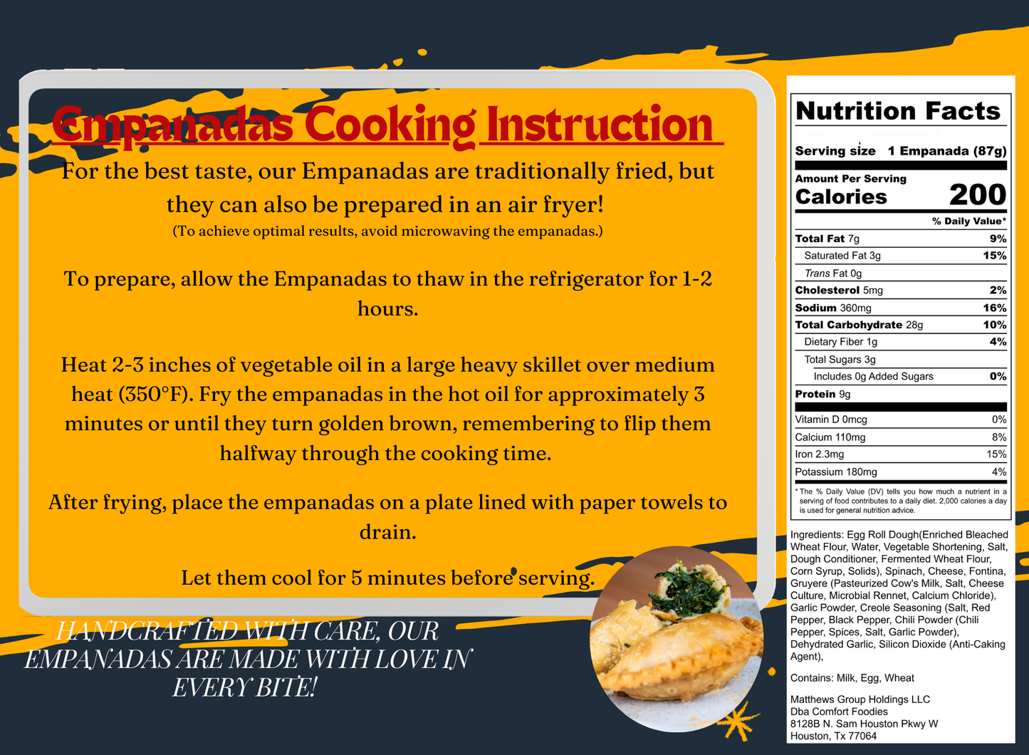 Dozen Handcrafted Spinach & Cheese Empanadas